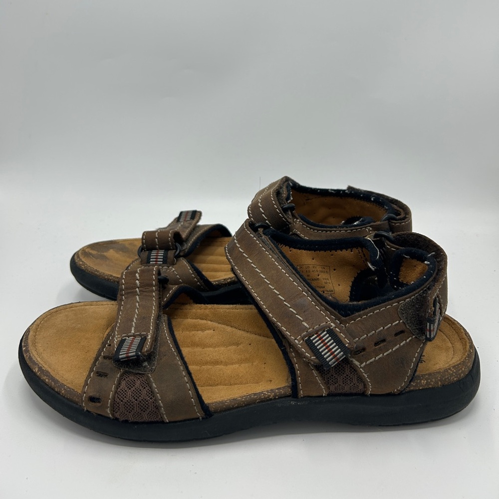 Clarks Unstructured 1825 Strap On Mens Sandals Size 8.5 Adjustable Straps Brown